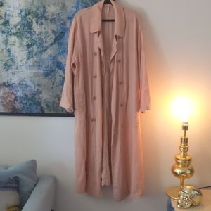 NWOT Free People peach linen trench jacket